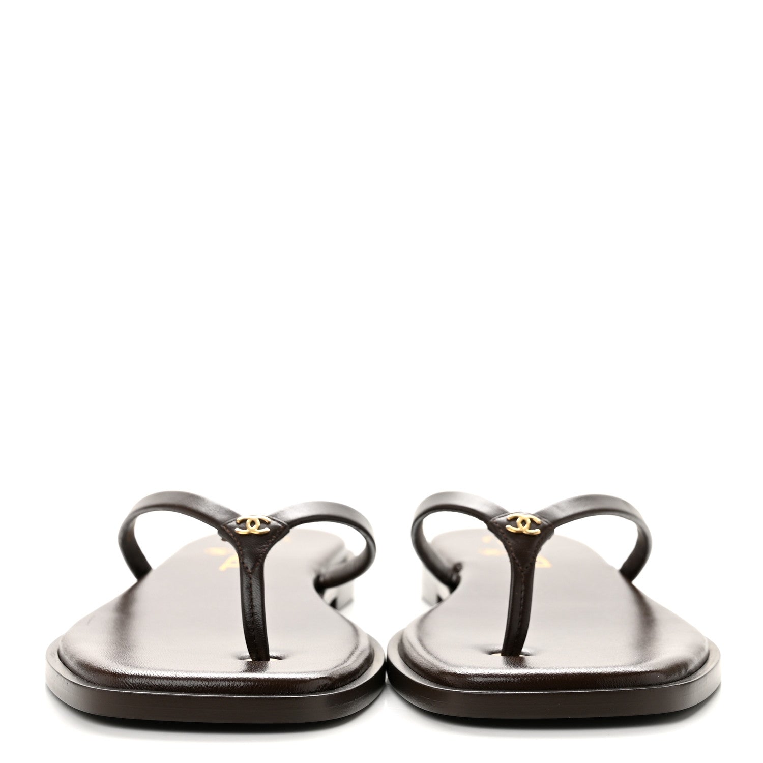 Chanel Goatskin CC Times Square Thong Sandals 39 Brown 3 of 10