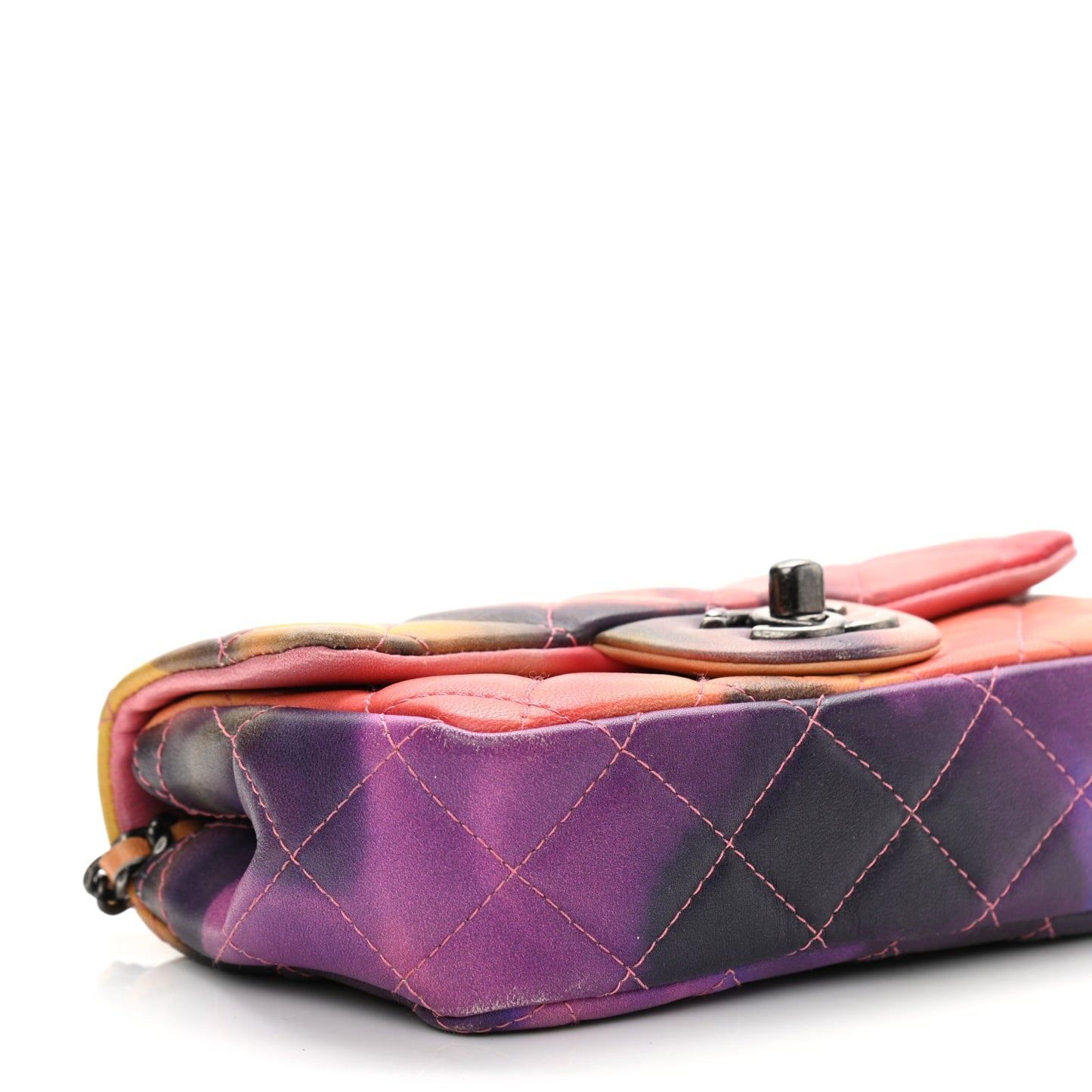 Lambskin Quilted Extra Mini Flower Power Flap Multicolor