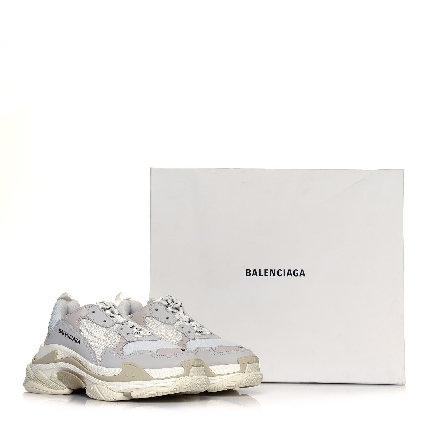 Balenciaga Fabric Mesh Mens Triple S Sneakers 40 White 7 of 7