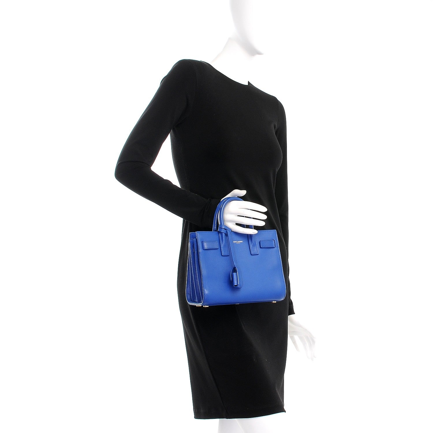 Saint Laurent Calfskin Nano Sac De Jour Royal Blue 3 of 12