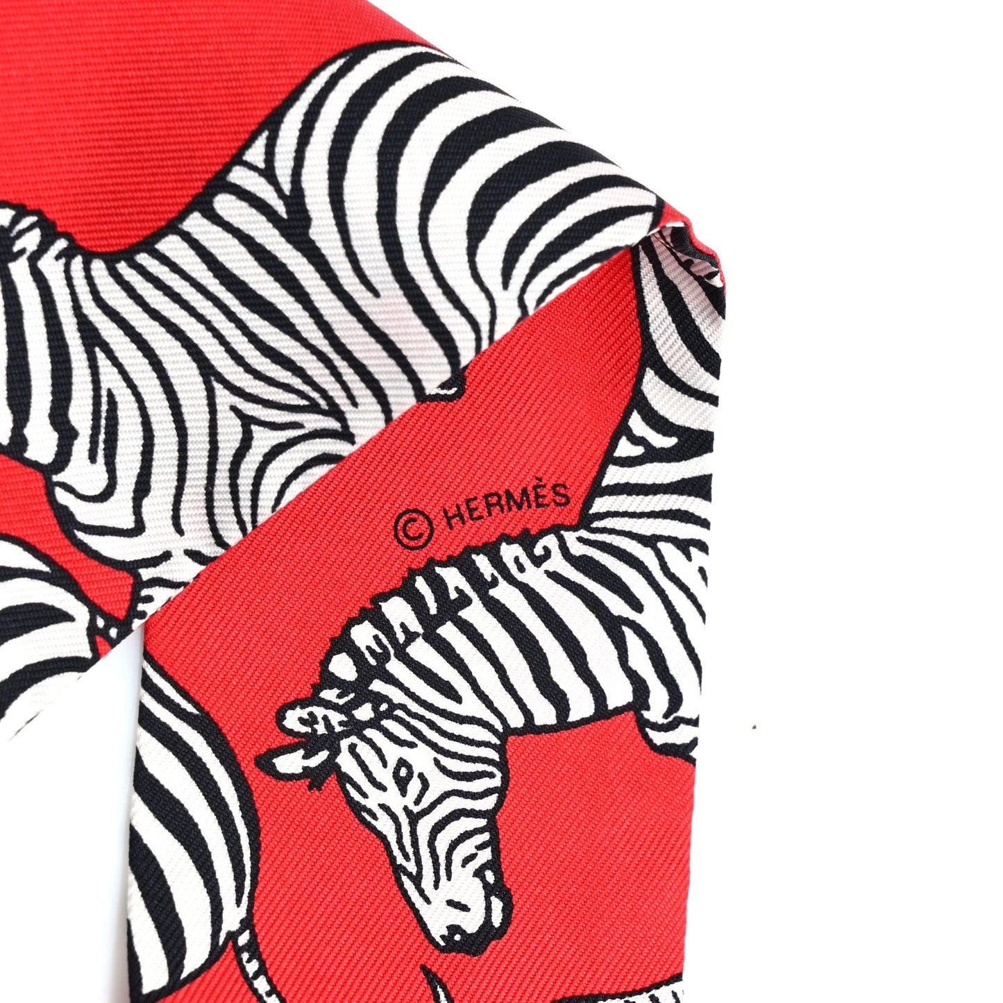 Silk Les Zebres Twilly Rouge Black White