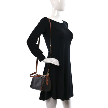 Celine Triomphe Canvas Calfskin Small Boston Bag Tan 2 of 8