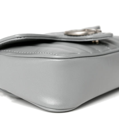 Gucci Calfskin Matelasse Aria Super Mini GG Marmont Shoulder Bag Deep Grey 9 of 11
