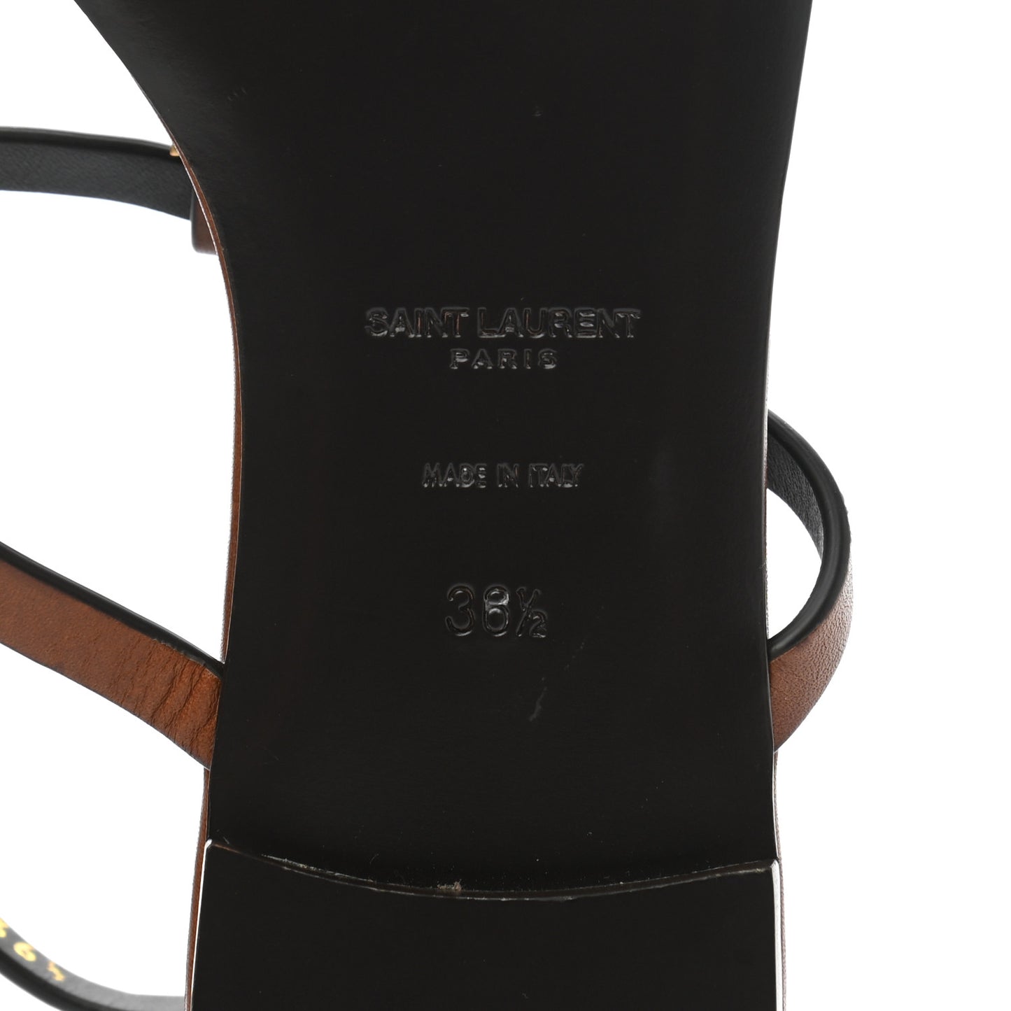 Calfskin Cassandra Monogram Sandals 36.5 Brown
