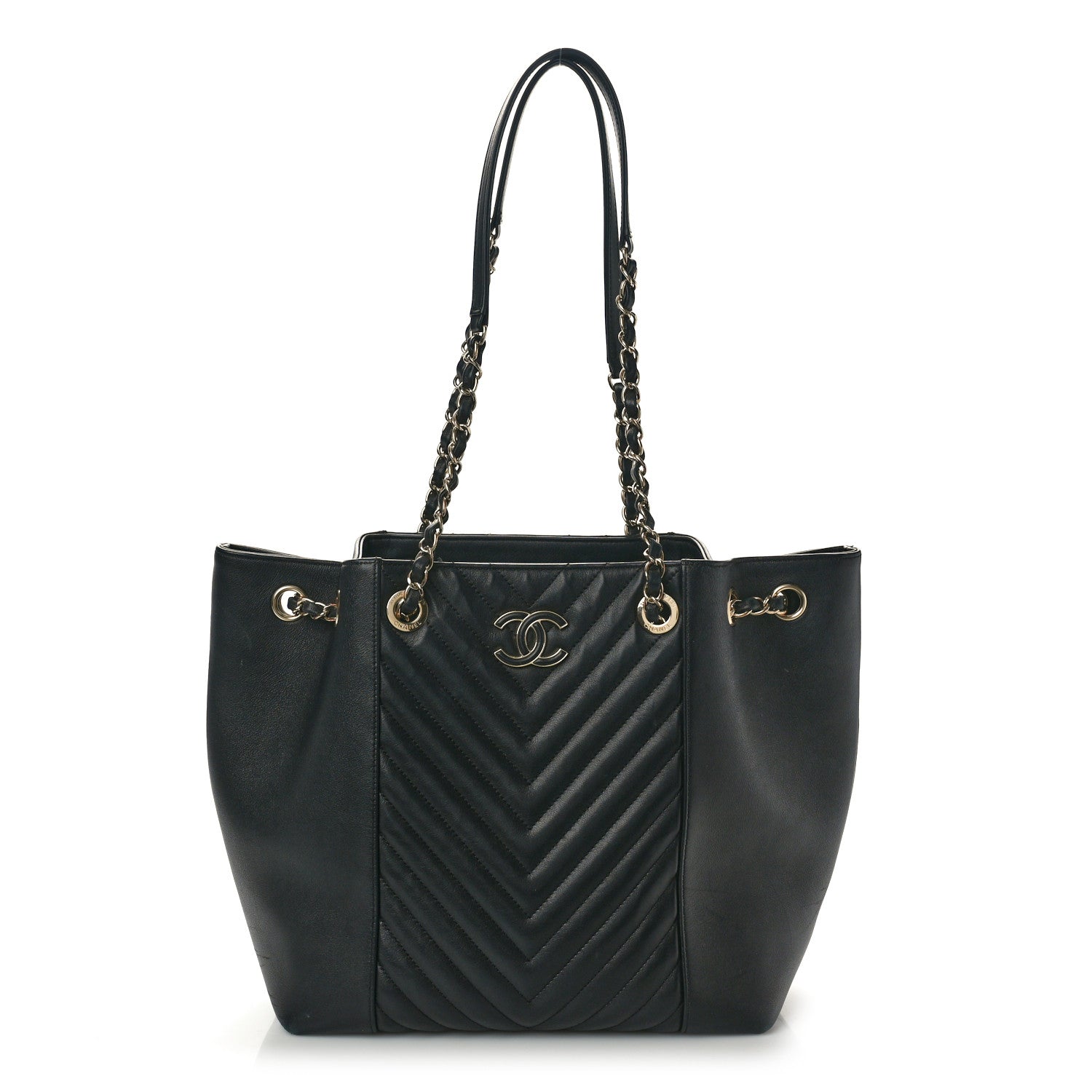 Chanel Calfskin Quilted Large Daily Shopping Bag Black 1 of 12