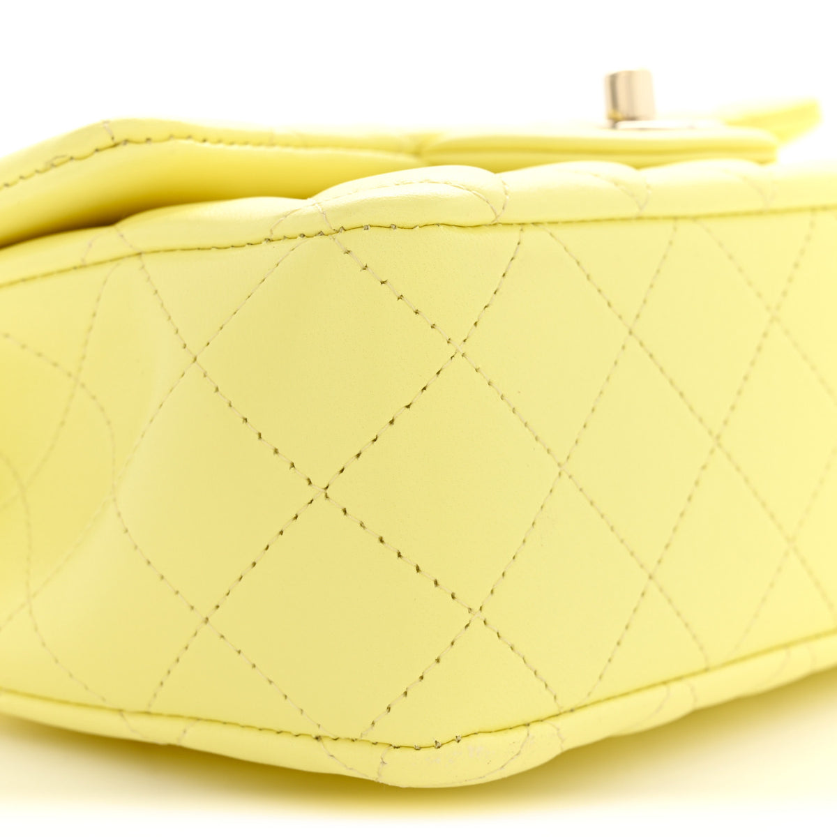 Chanel Lambskin Quilted Mini Chain Top Handle Rectangular Flap Light Yellow 9 of 10