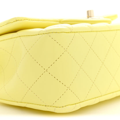 Chanel Lambskin Quilted Mini Chain Top Handle Rectangular Flap Light Yellow 9 of 10
