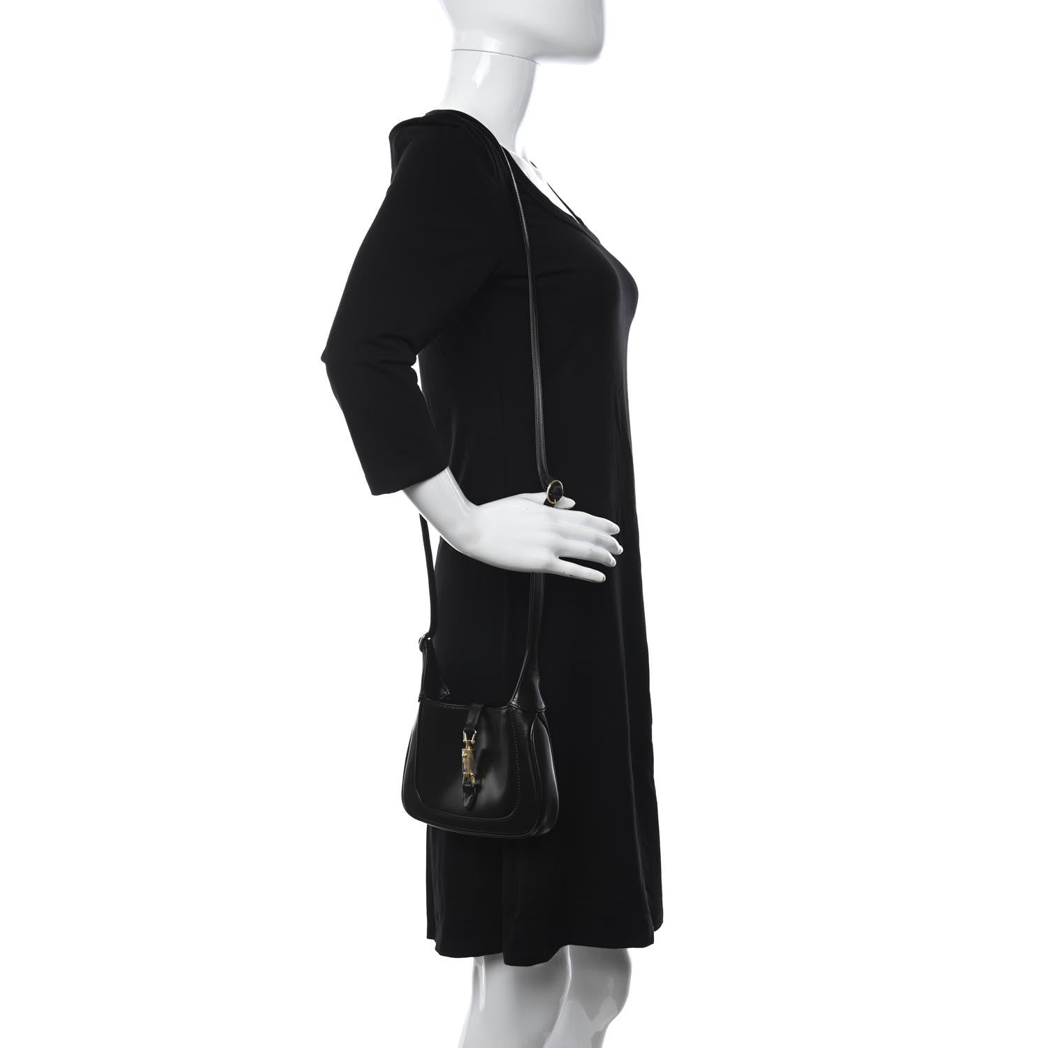 Gucci Boarded Dyana Lux Calfskin Mini Jackie 1961 Hobo Black 4 of 13
