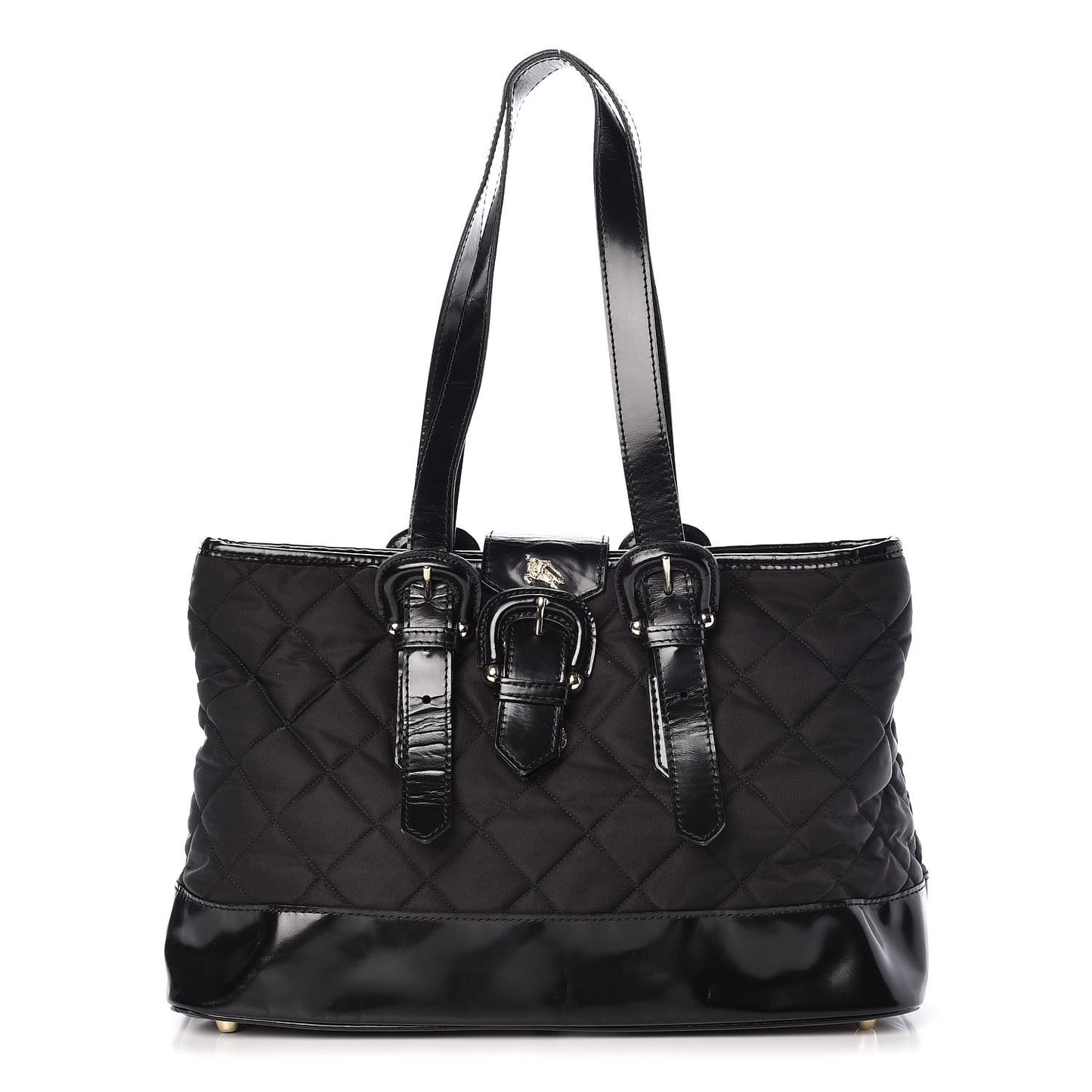 Nylon Quilted Tote Black