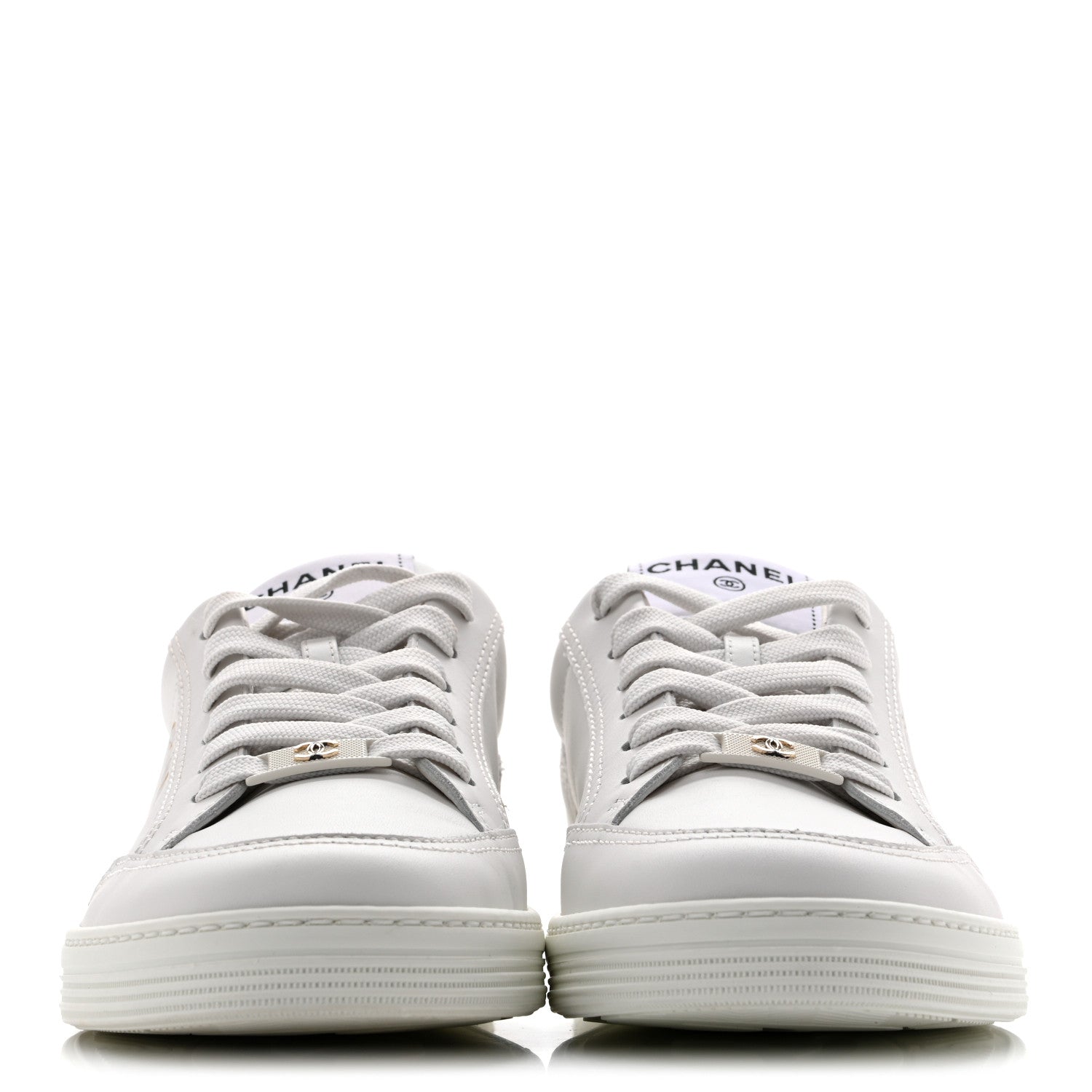 Chanel Calfskin Womens CC Logo Sneakers 39 White 3 of 10