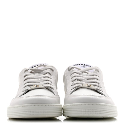 Chanel Calfskin Womens CC Logo Sneakers 39 White 3 of 10