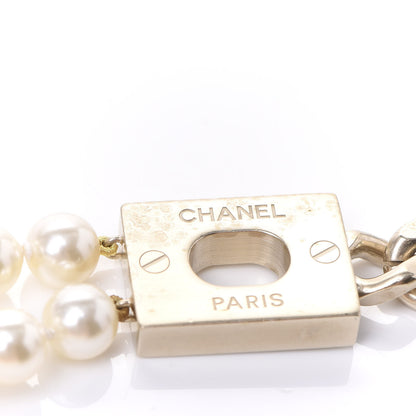 Chanel Pearl Chain CC Long Necklace Gold 4 of 6
