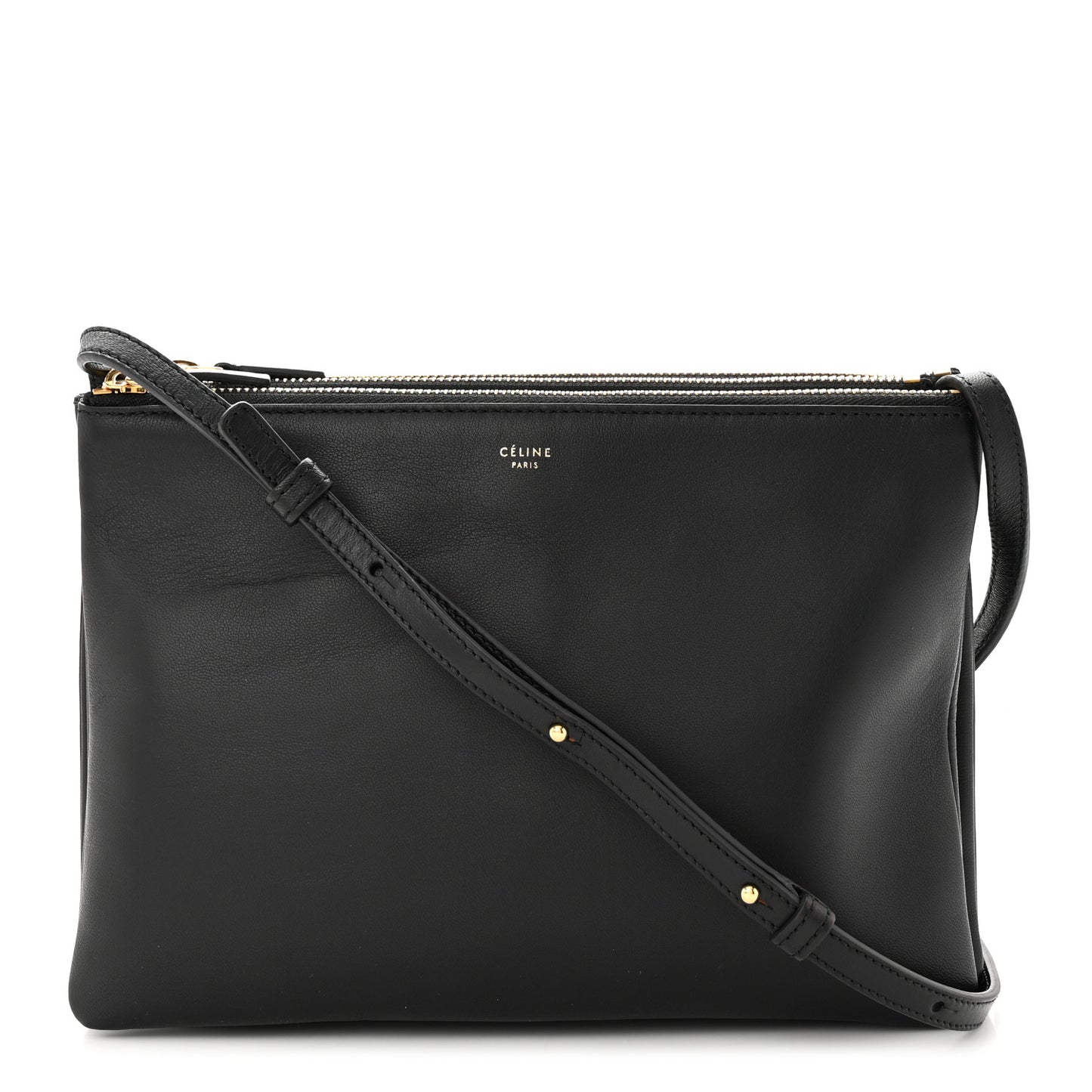 Lambskin Large Trio Crossbody Bag Black