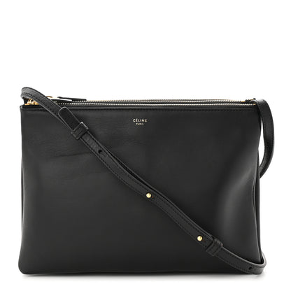 Celine Lambskin Large Trio Crossbody Bag Black 1 of 9