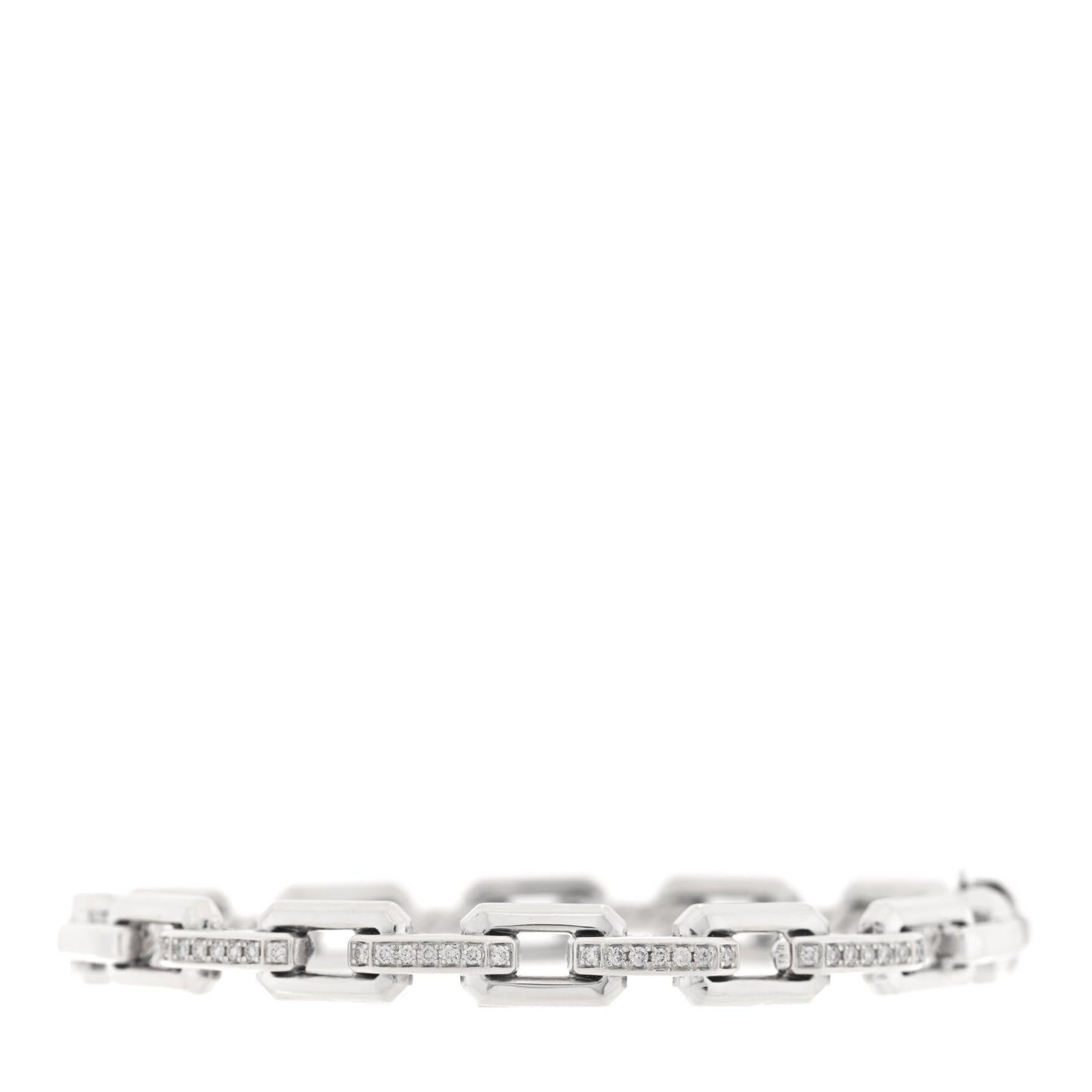 Sterling Silver Diamond 7mm Stax Link Bangle Bracelet
