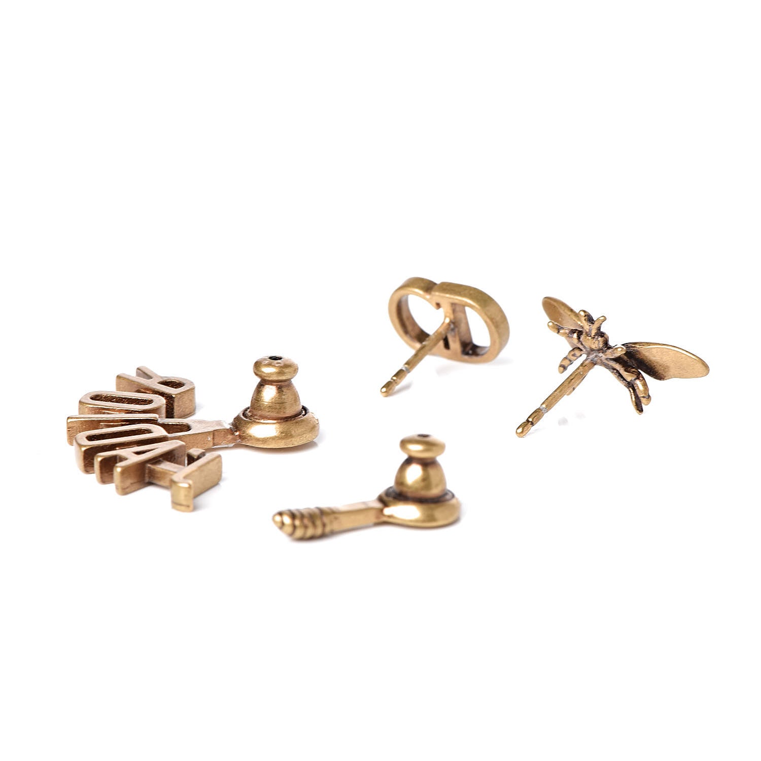 Christian Dior Metal J'Adior Earrings Aged Gold 3 of 5