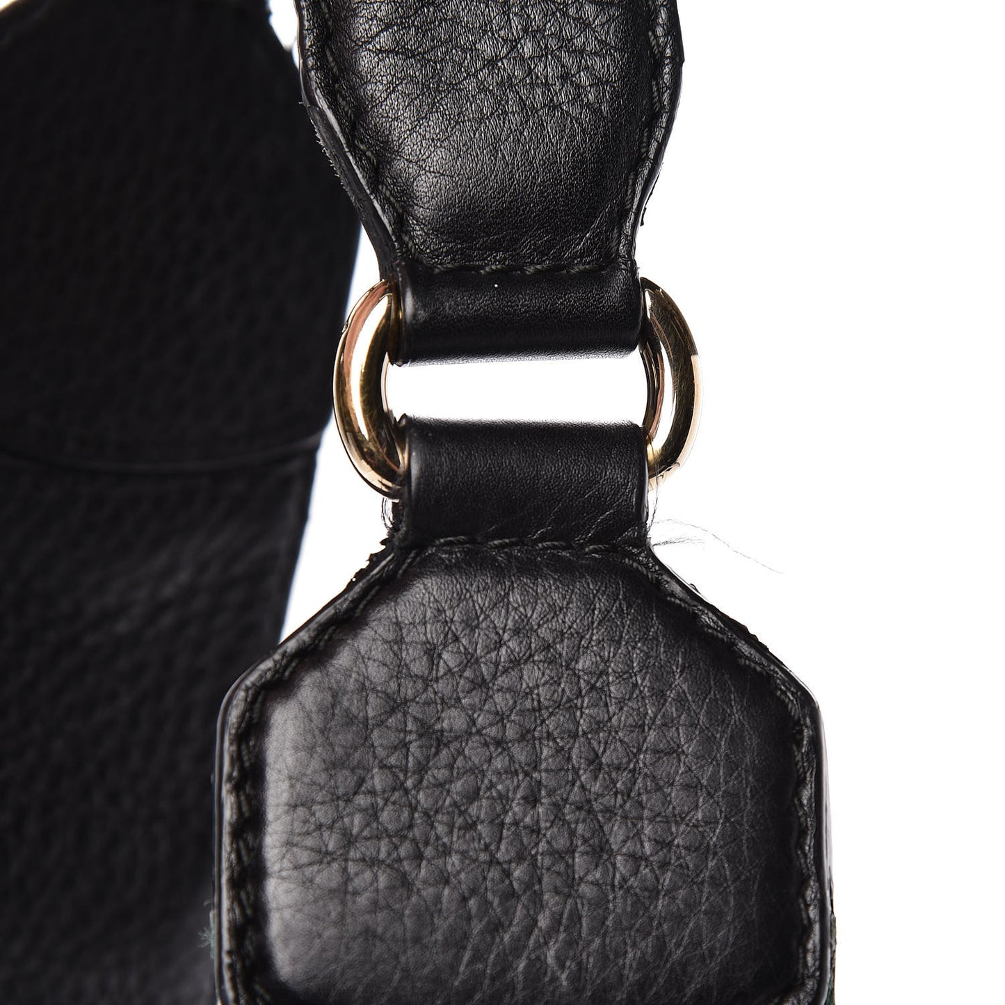 Pebbled Calfskin Medium Heritage Shoulder Bag Black