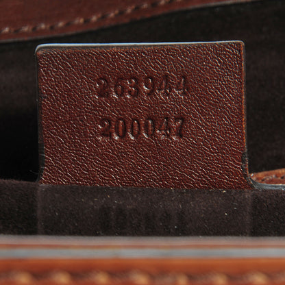 Gucci Leather Handmade Large Top Handle Bag Brown 7 of 8