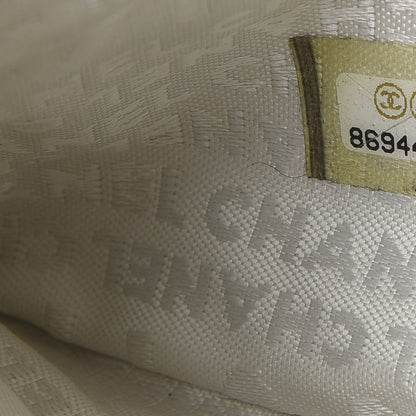 Chanel Lambskin Camellia Embossed Pochette White 6 of 10