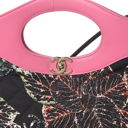 Chanel Calfskin Canvas Printed Medium 31 Shopping Bag Pink Black 8 of 11