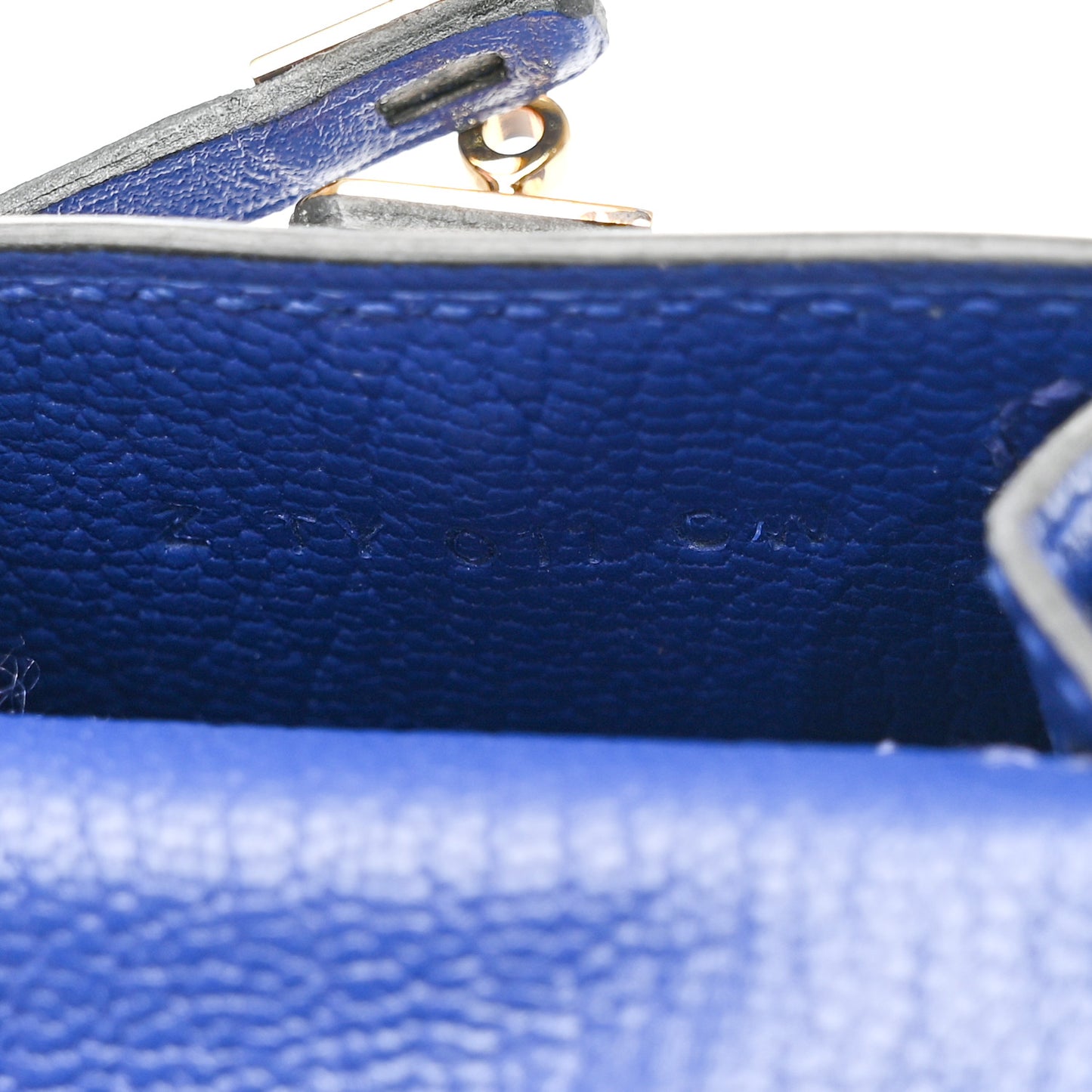 Tadelakt Mini Kelly Twilly Bag Charm Bleu Electrique