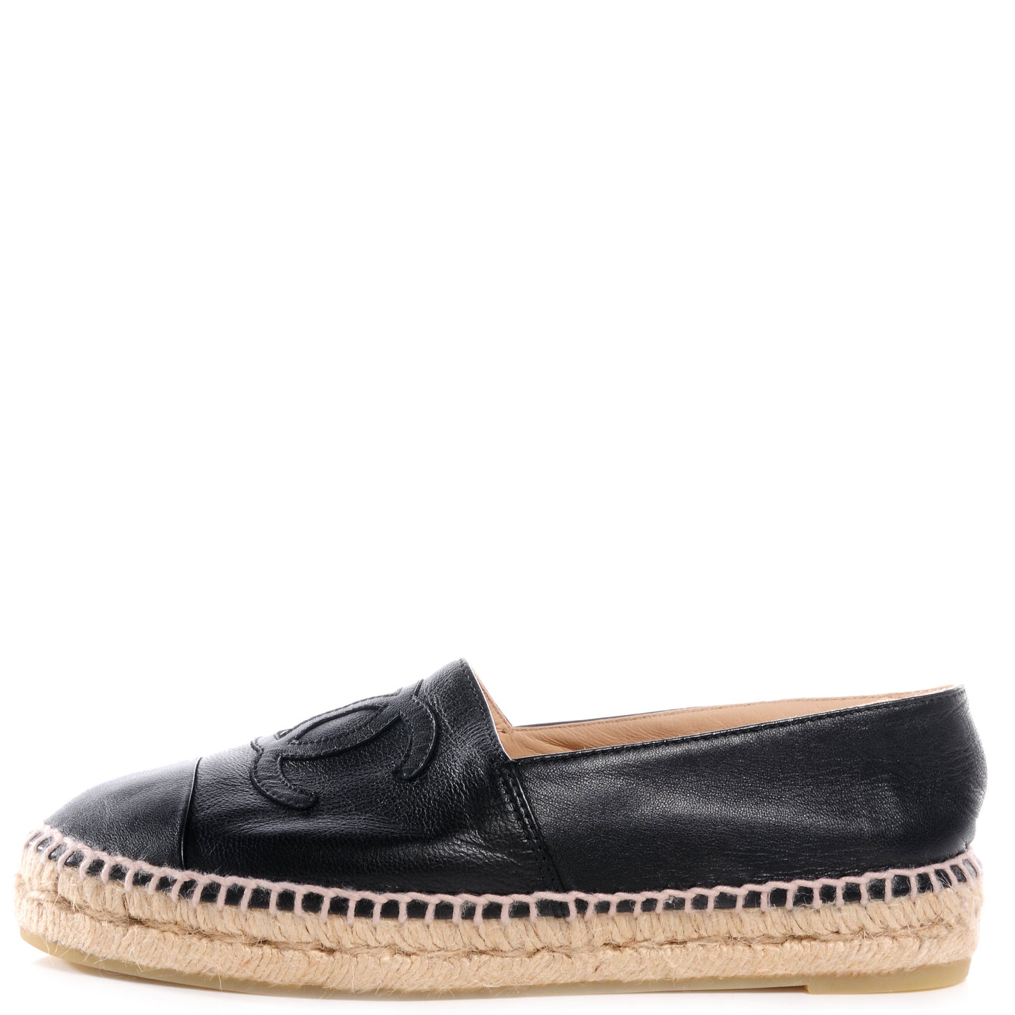 Lambskin Espadrilles Beige Black 36