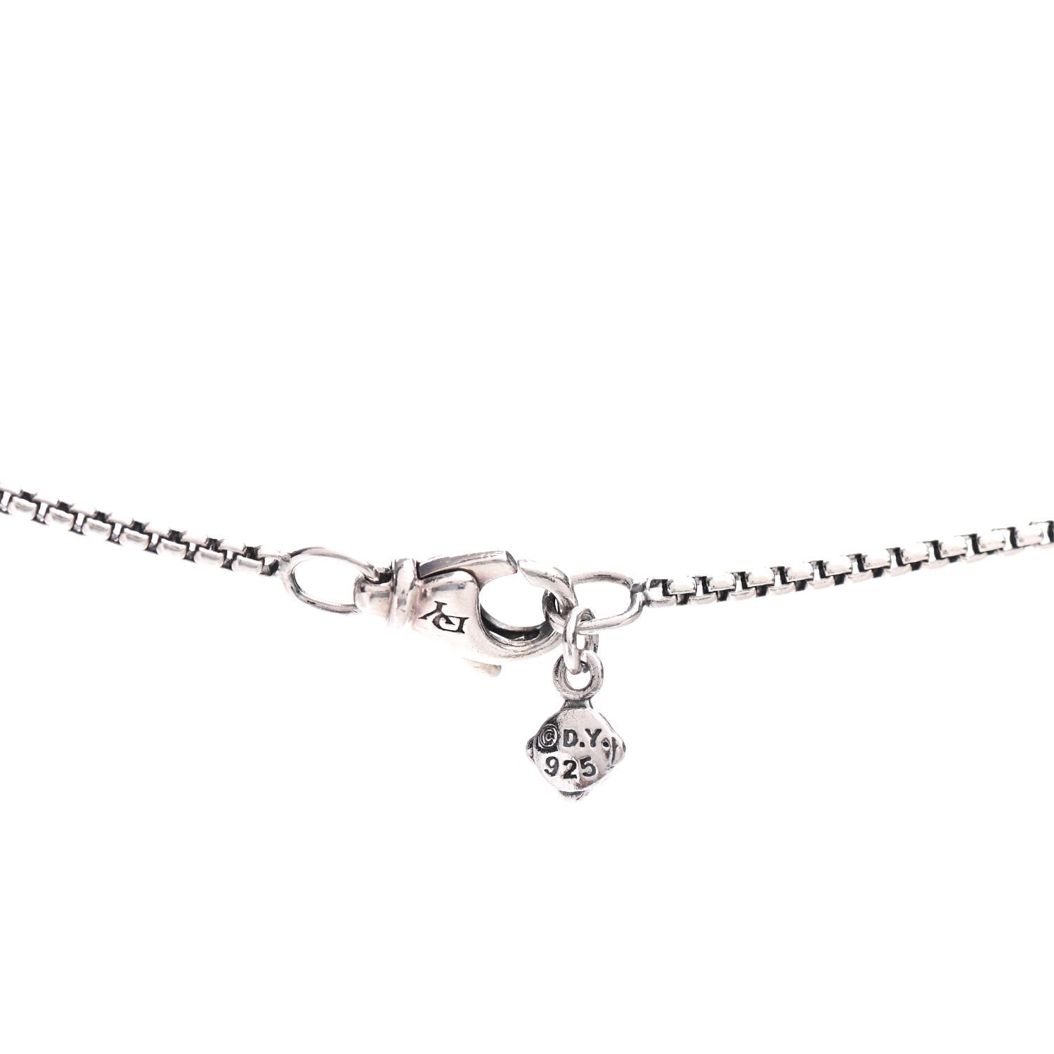 David Yurman Sterling Silver Diamond Black Onyx 7mm Petite Albion Necklace 3 of 3