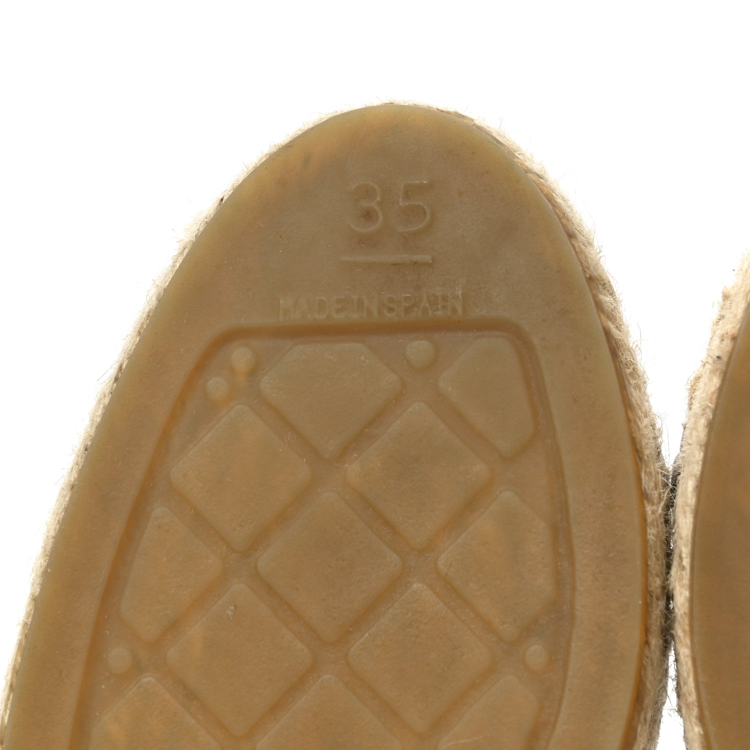 Chanel Lambskin CC Espadrilles 35 Beige Black 7 of 10