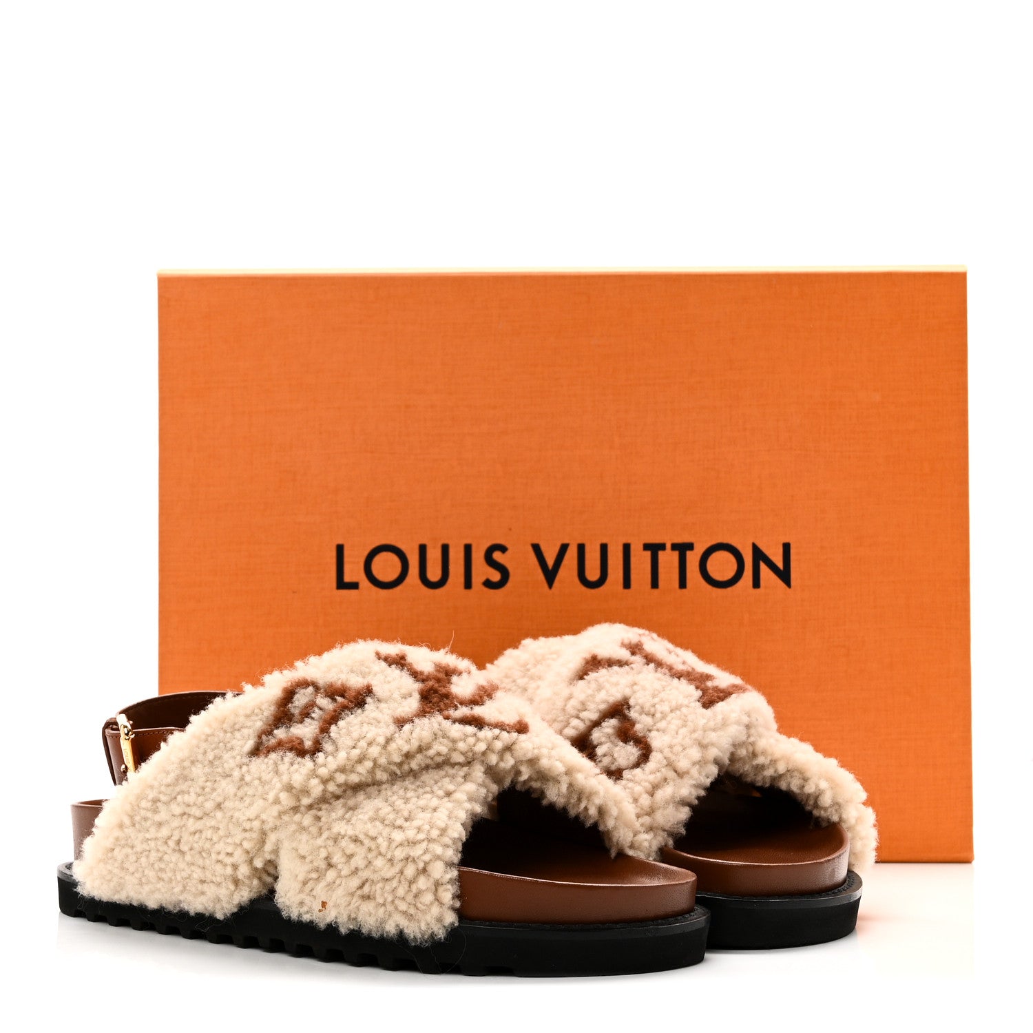 Louis Vuitton Shearling Paseo Flat Comfort Sandal 38.5 Nude 10 of 10