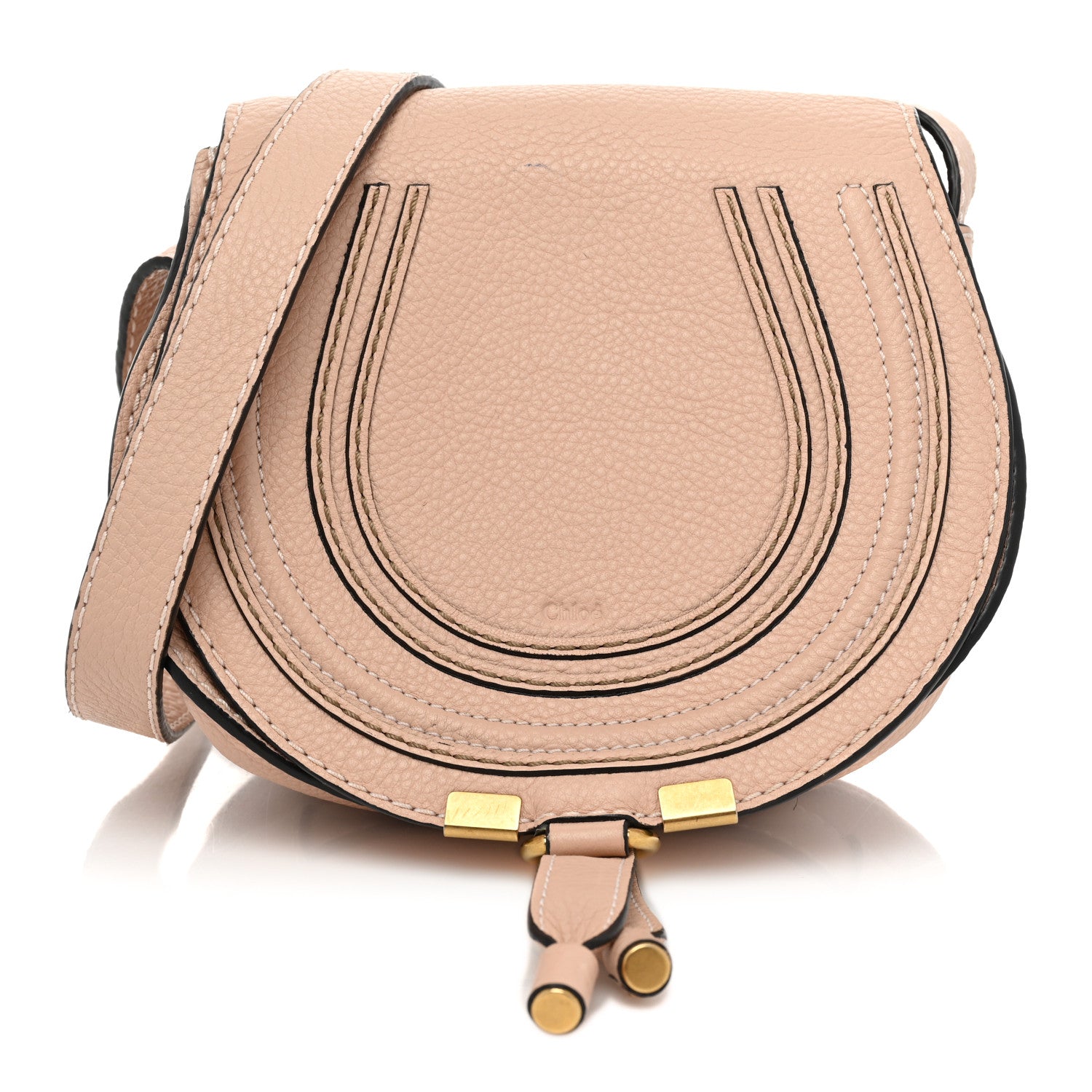 Chloe Calfskin Mini Marcie Round Crossbody Bag Blush Nude 1 of 9