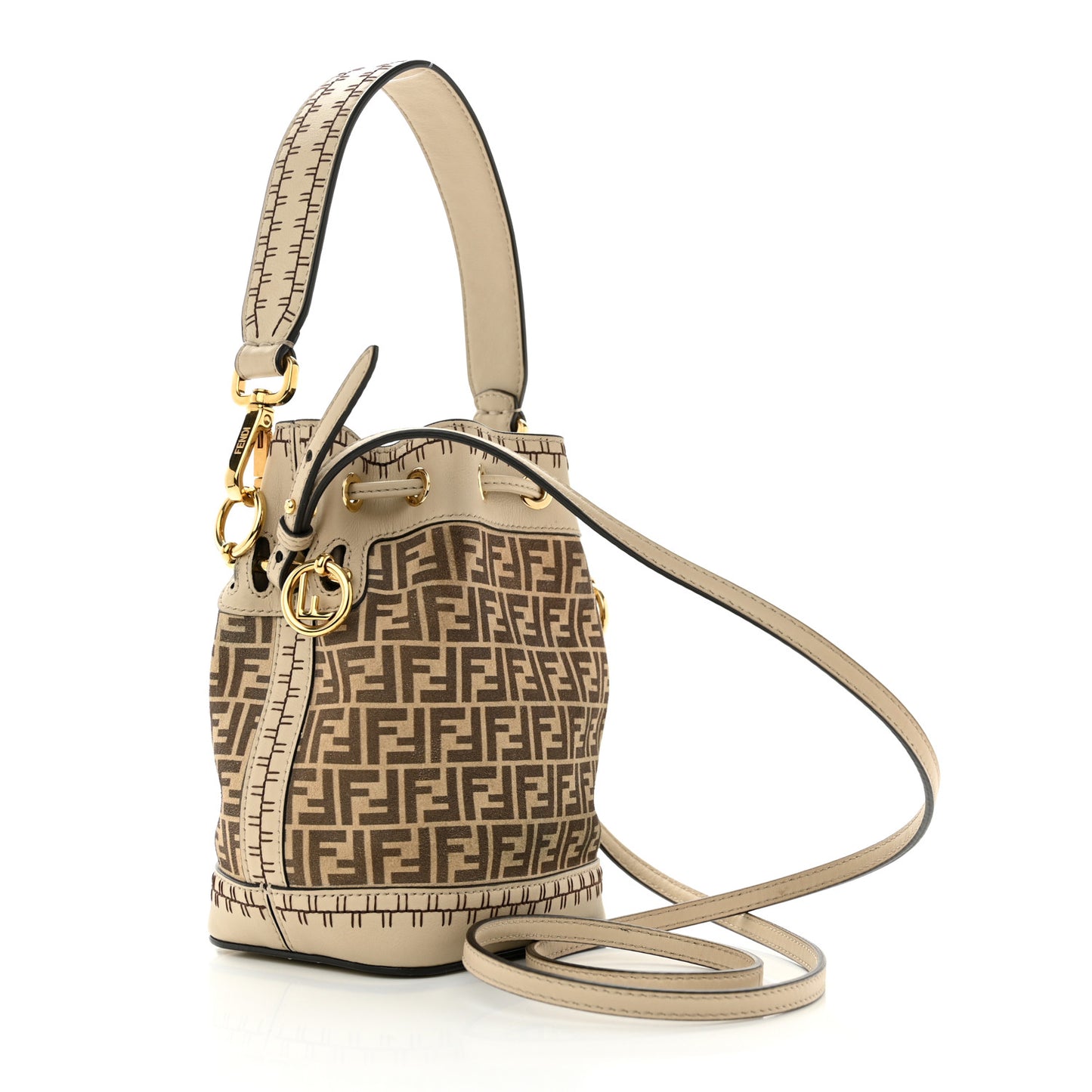 Suede Vitello Grace F is Fendi Micro FF Mini Mon Tresor Bucket Bag Nude Spring Maya