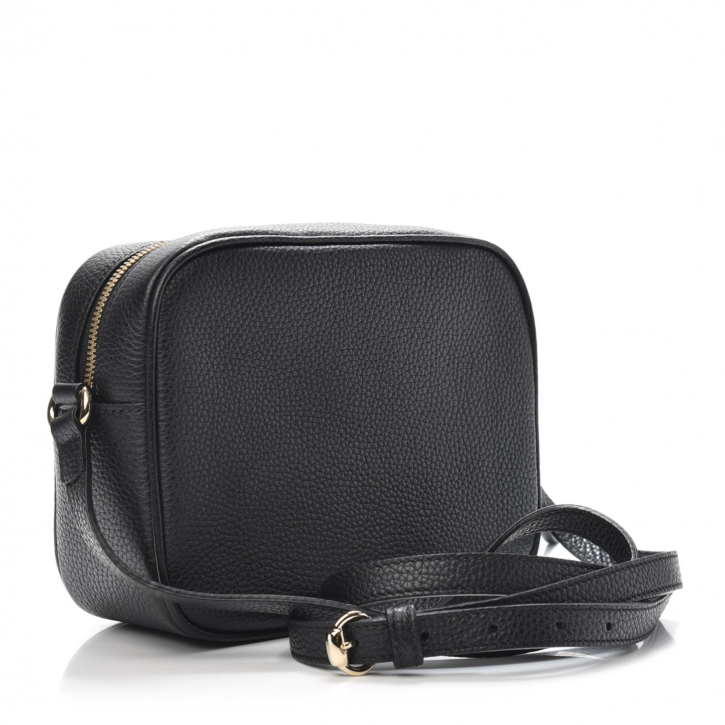 Pebbled Calfskin Small Soho Disco Bag Black