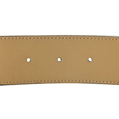 Gucci Calfskin Striped Textured Double G 50mm Belt 90 36 Black Beige 4 of 5