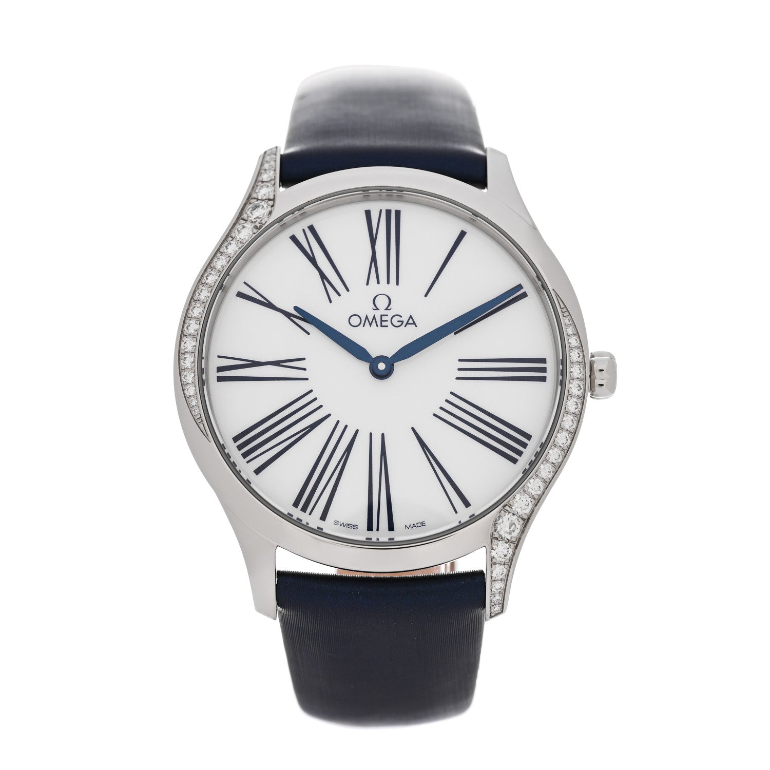 Omega Stainless Steel Satin Diamond Bezel 36mm De Ville Tresor Quartz Watch White 428.17.36.60.04.001 1 of 6