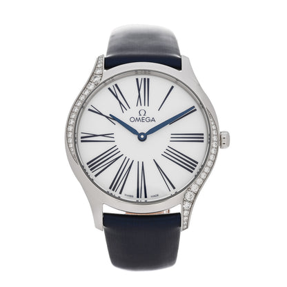 Omega Stainless Steel Satin Diamond Bezel 36mm De Ville Tresor Quartz Watch White 428.17.36.60.04.001 1 of 6
