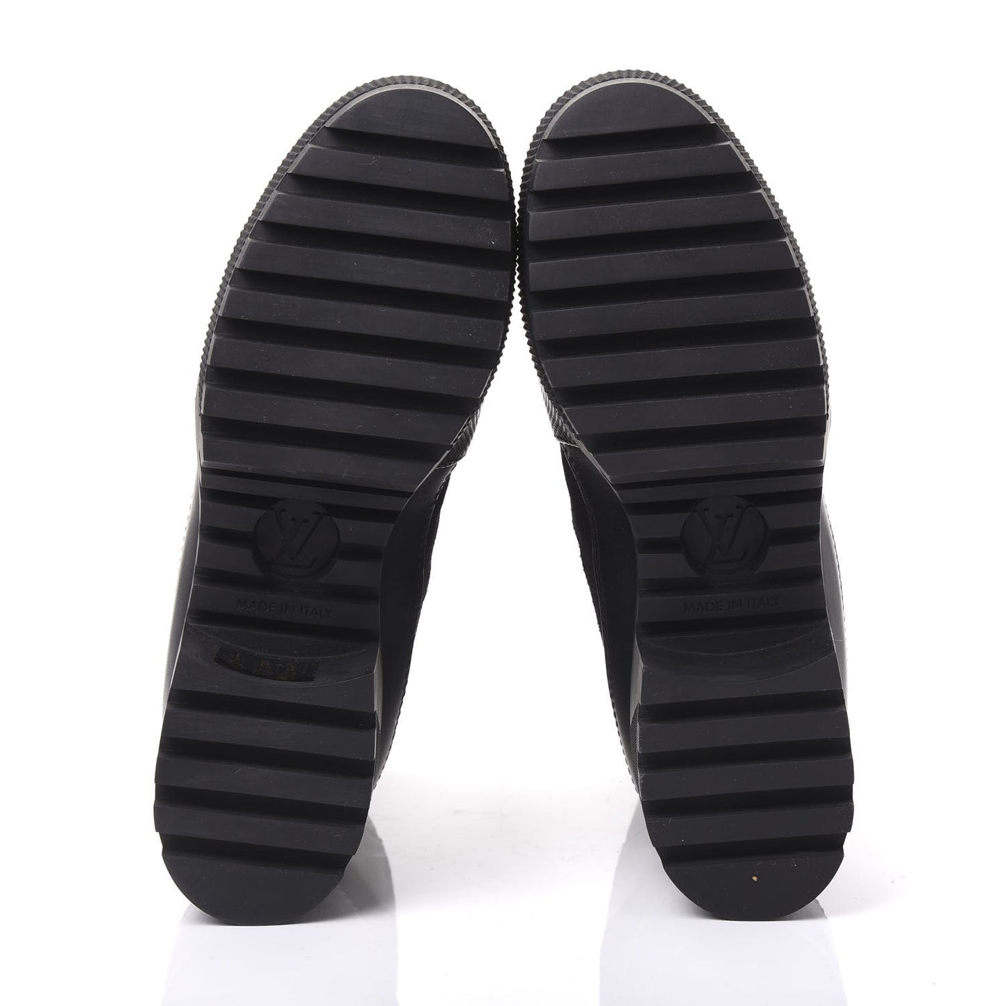 Suede Calfskin Monogram LV Black Heart Laureate Platform Desert Boots 37 Black