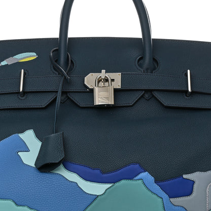 Hermes Togo HAC Endless Road Birkin 50 Bleu de Prusse 10 of 13
