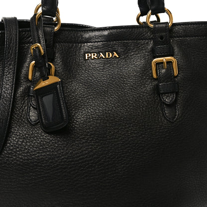 Prada Vitello Daino Tote Black 13 of 17