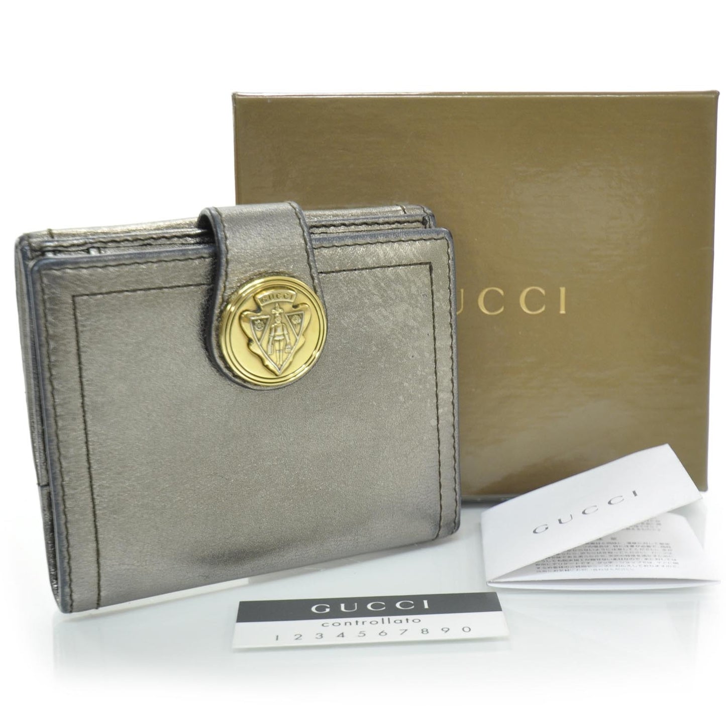 Leather Compact Hysteria Wallet Metallic