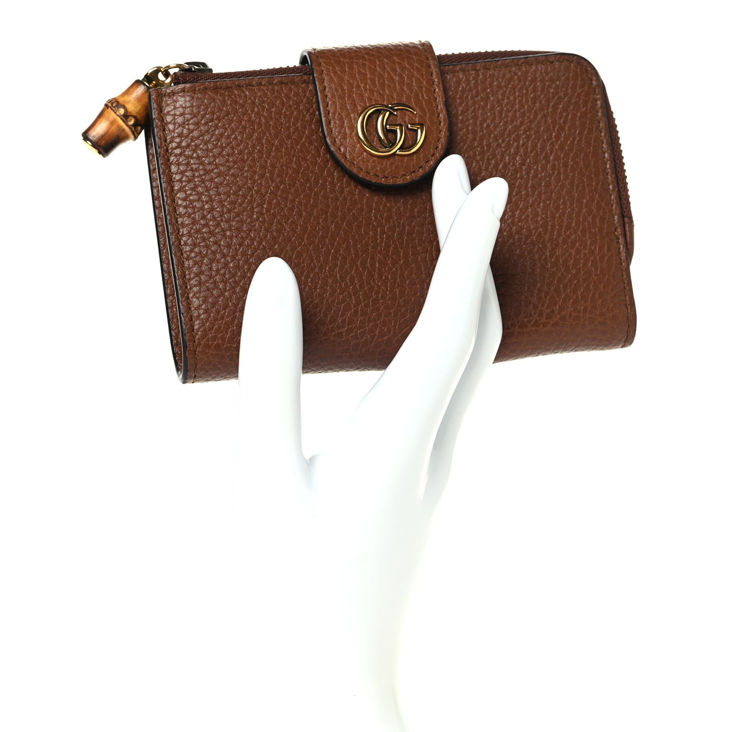 Piuma Calfskin Medium Bamboo Double G Wallet Cuir