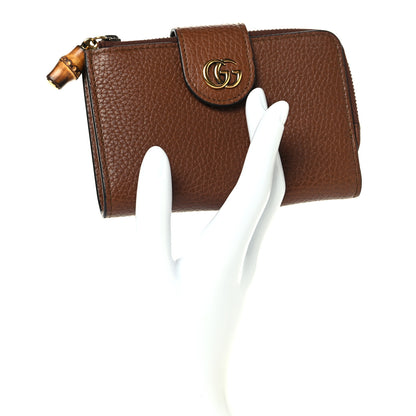 Gucci Piuma Calfskin Medium Bamboo Double G Wallet Cuir 2 of 8