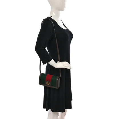 Gucci Web Textured Dollar Calfskin Mini Double G Shoulder Bag Green Red New Acero 2 of 9