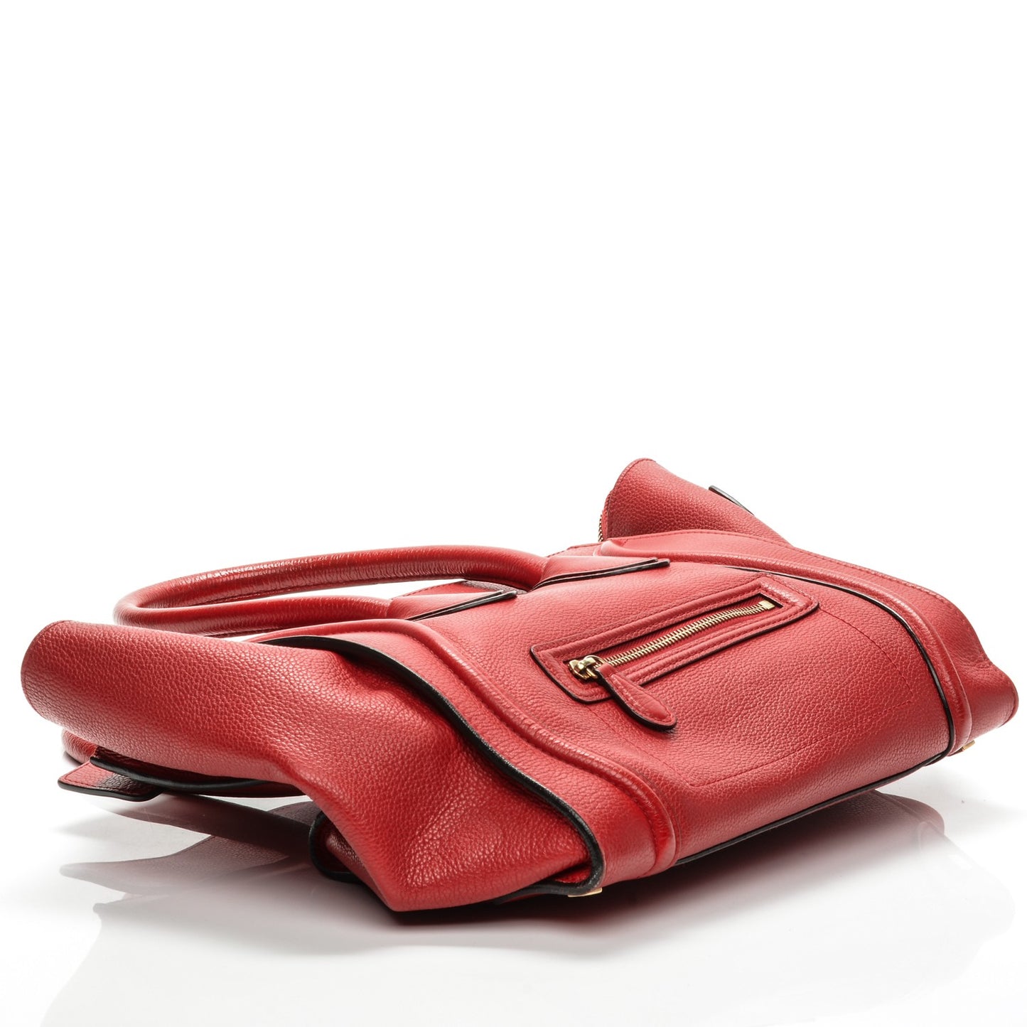Drummed Calfskin Mini Luggage Coquelicot