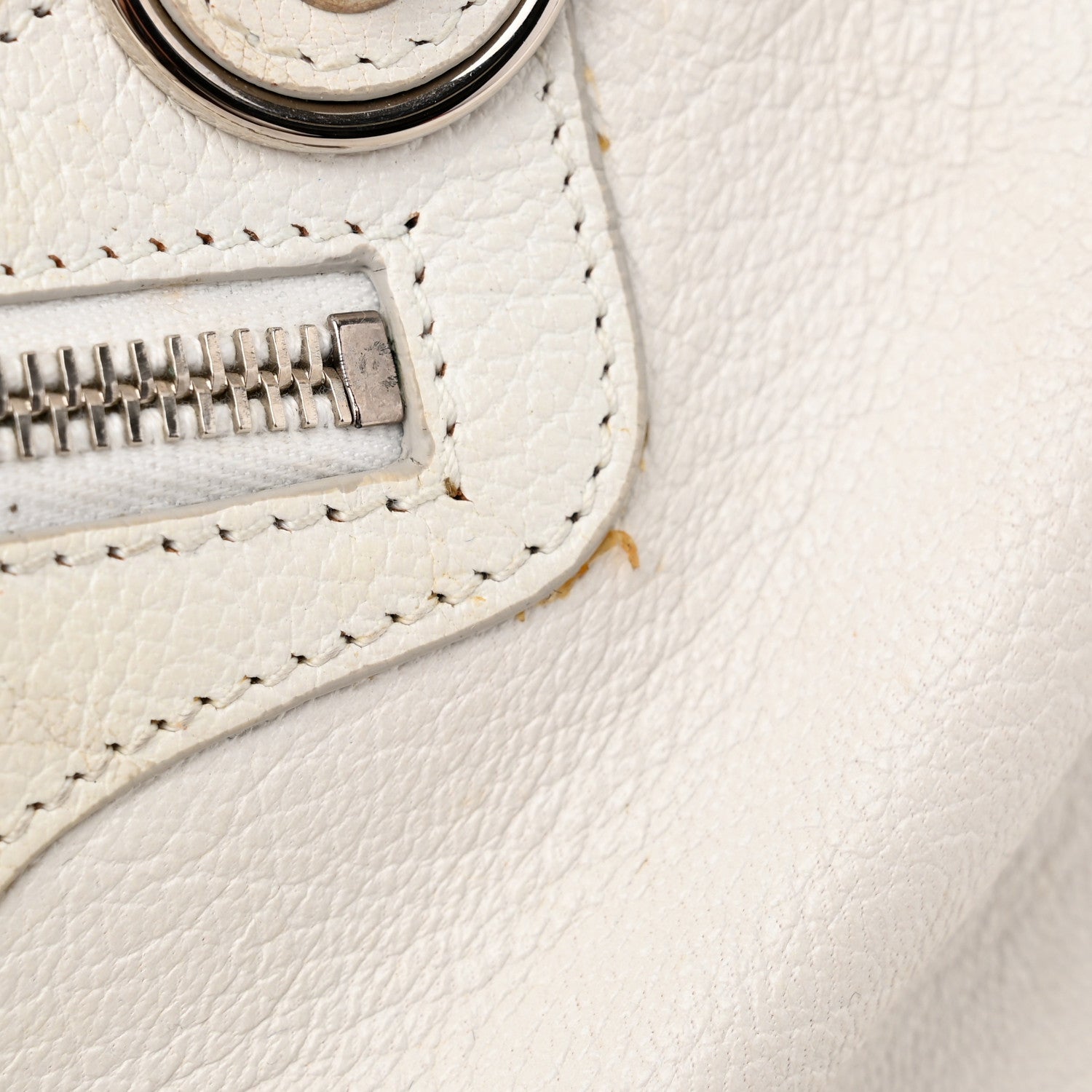 Balenciaga Chevre Silver Metallic Edge Hardware City White 16 of 18