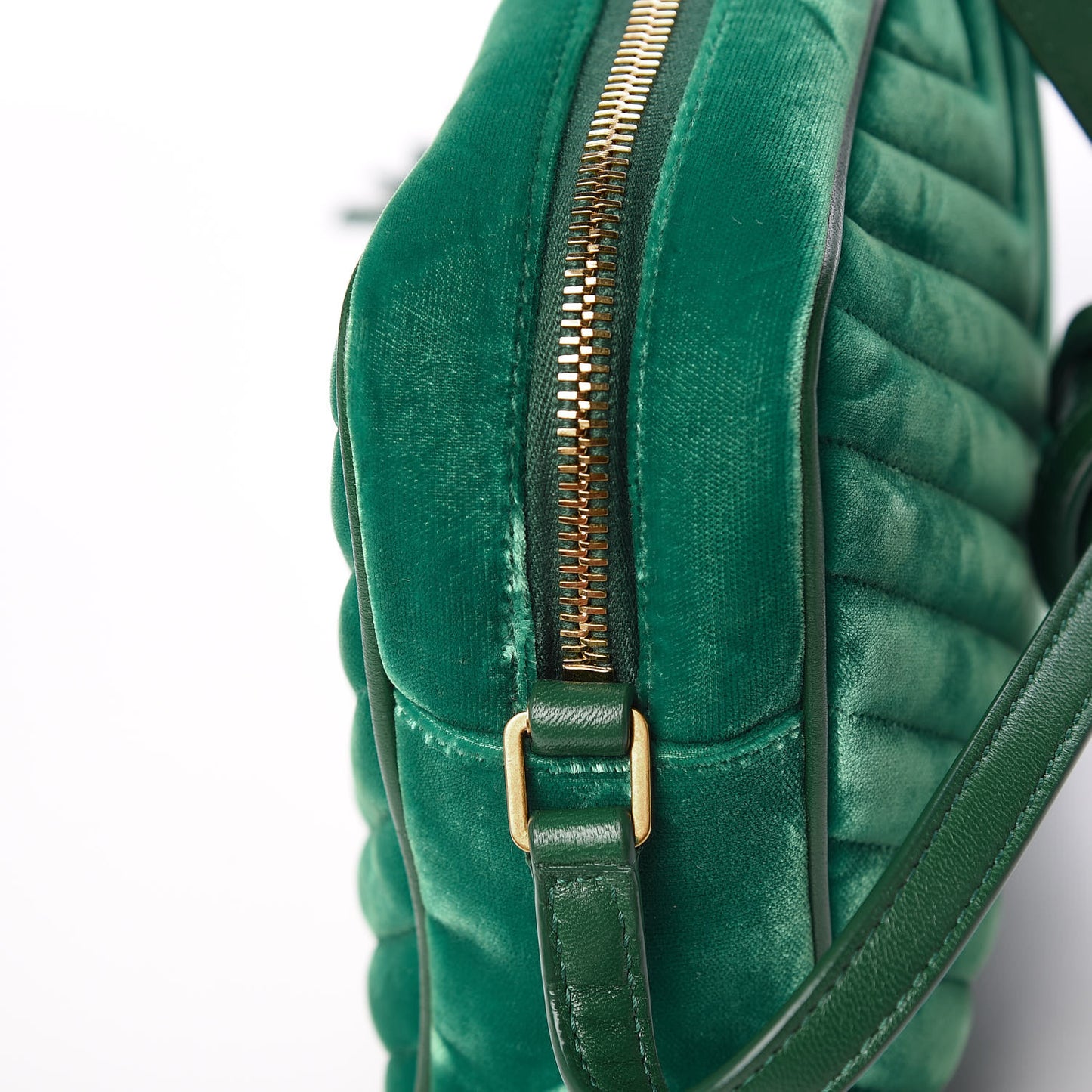 Velvet Matelasse Monogram Lou Camera Bag Deep Malachite