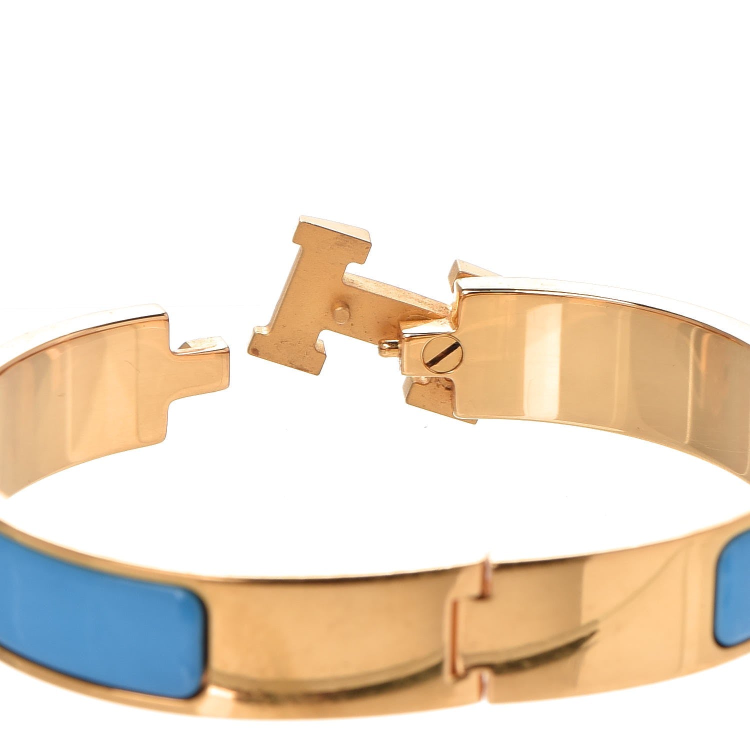 Hermes Enamel Narrow Clic Clac H Bracelet PM Bleu Azure 5 of 6