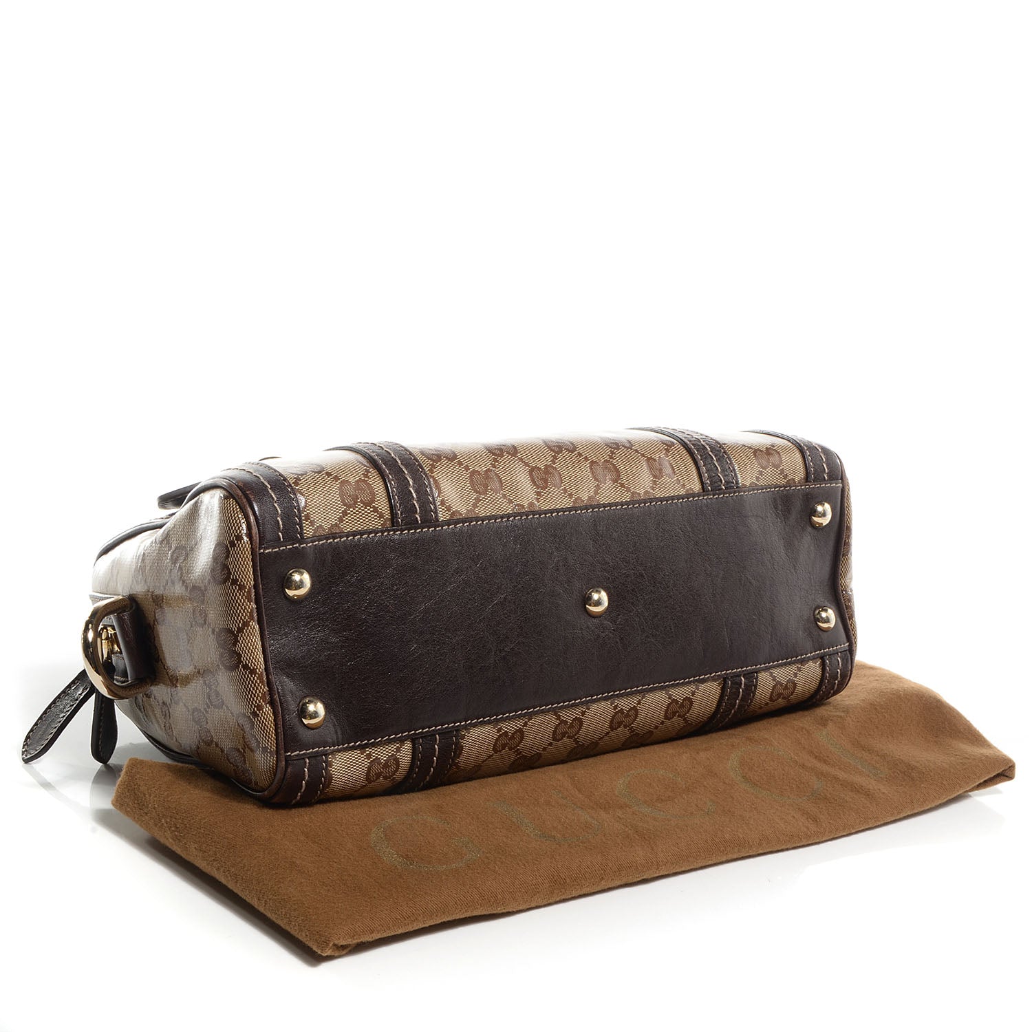 Gucci Crystal Monogram Duchessa Boston Bag Brown 4 of 7