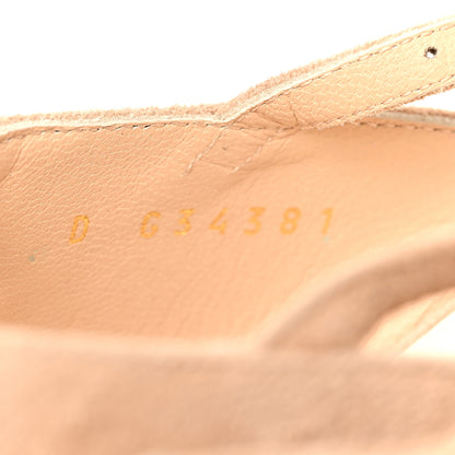 Chanel Suede Pearl Open Toe Caged Sandals 39.5 Beige 7 of 9