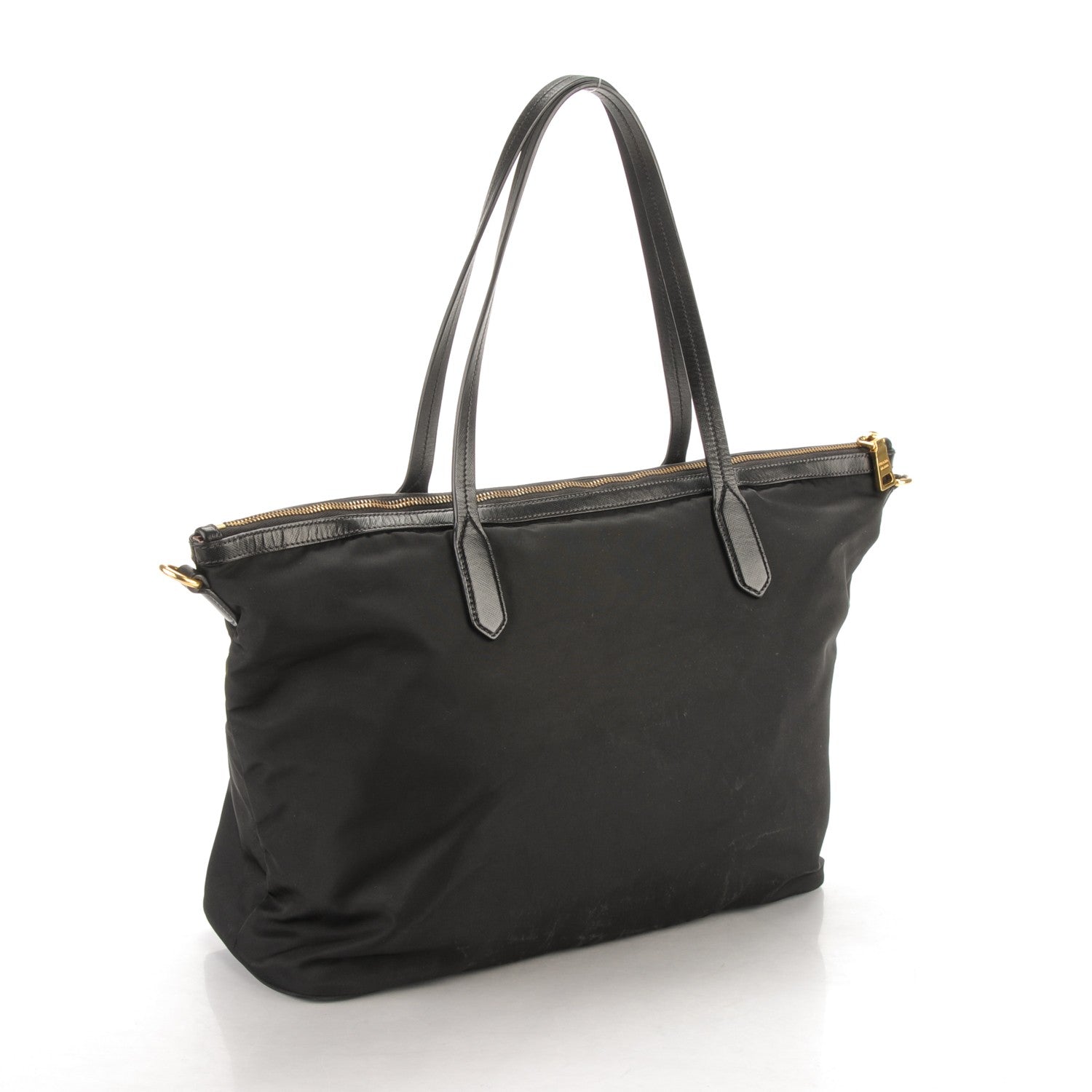 Prada Tessuto Nylon Saffiano Tote Nero Black 3 of 8