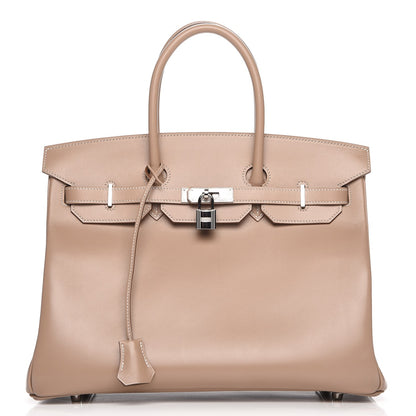 Hermes Tadelakt Guilloche Birkin 35 Argile 1 of 27
